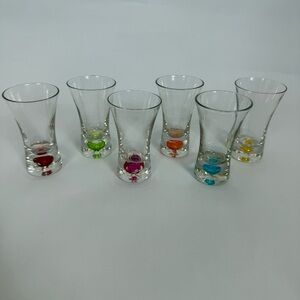 Holland America Shot Cordial Bubble Glasses Vintage Hand Blown 6